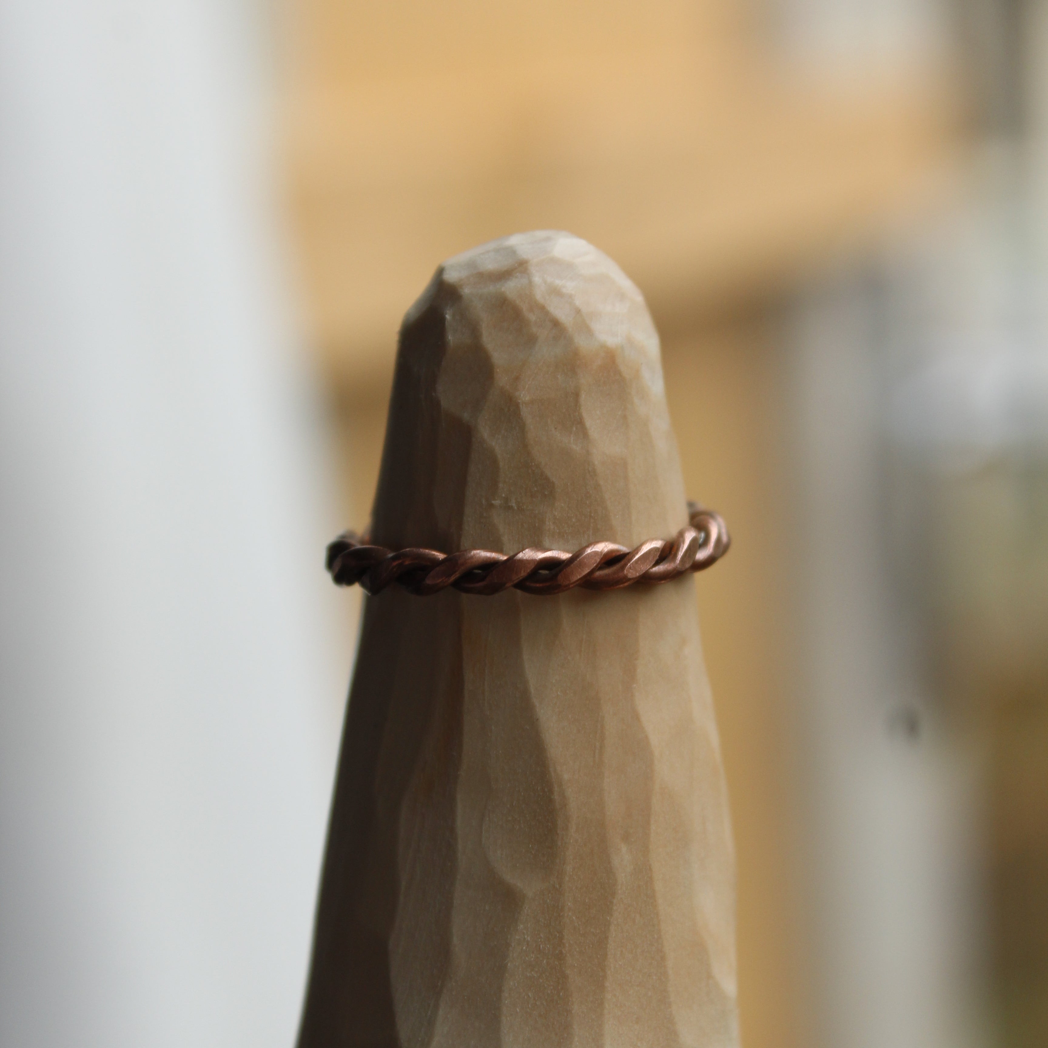 Twisted copper ring