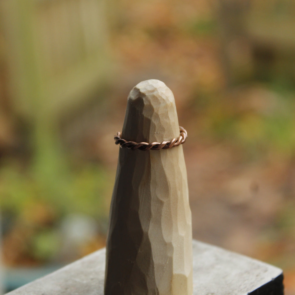 Twisted copper ring